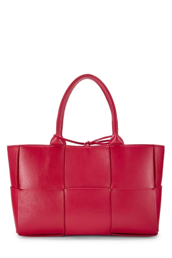 Red Maxi Intrecciato Arco Tote Small