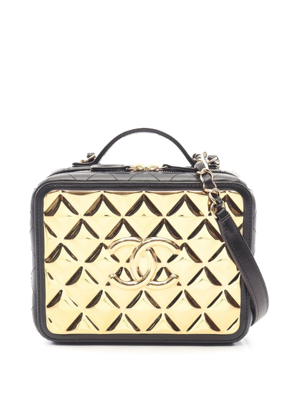 2021-2026 Medium Lambskin Golden Plate Vanity Case satchel