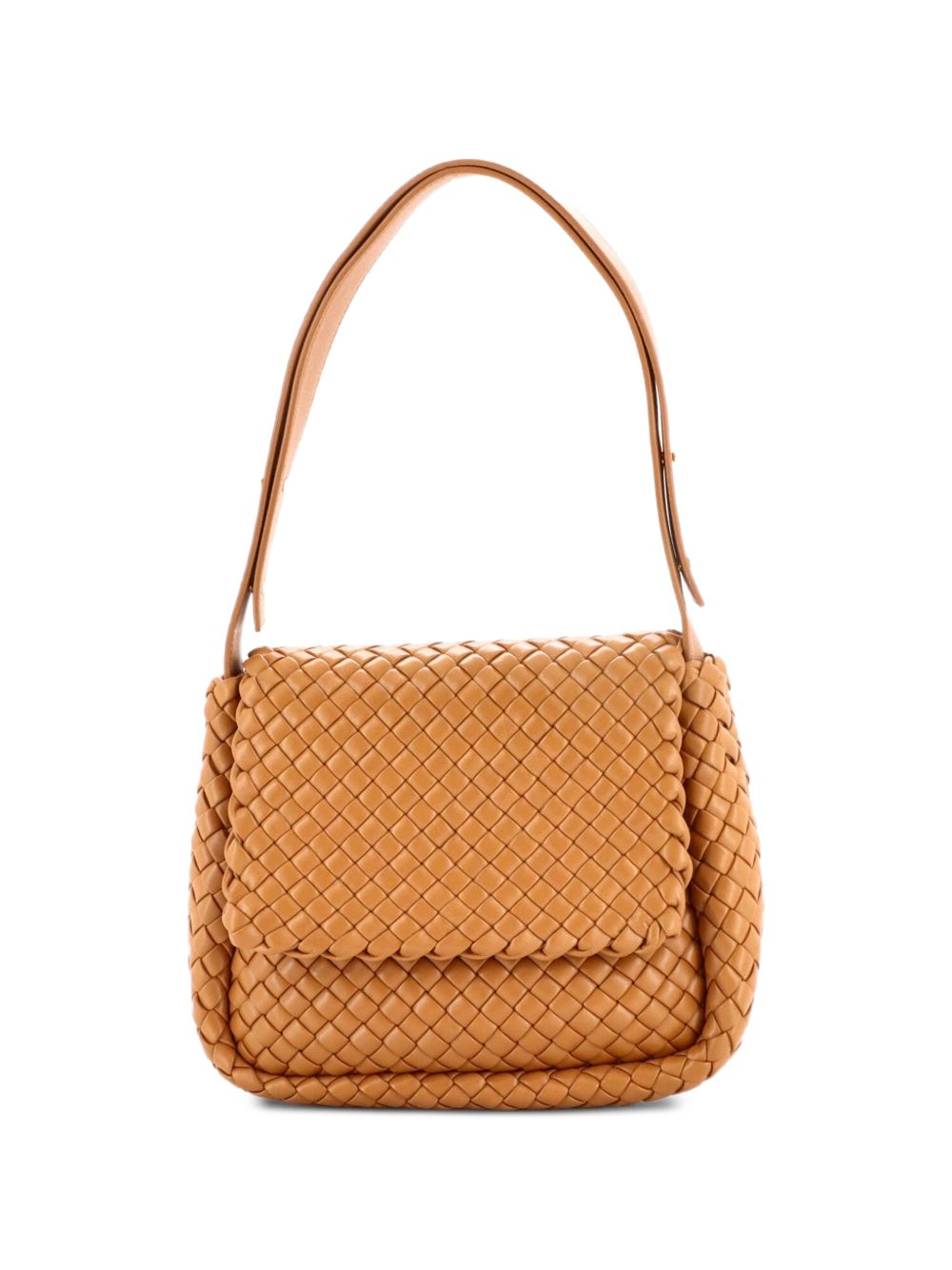Cobble Flap Padded Intrecciato Leather Small shoulder bag