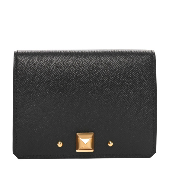 Hermes Madame Calfskin Medor Card Holder Black