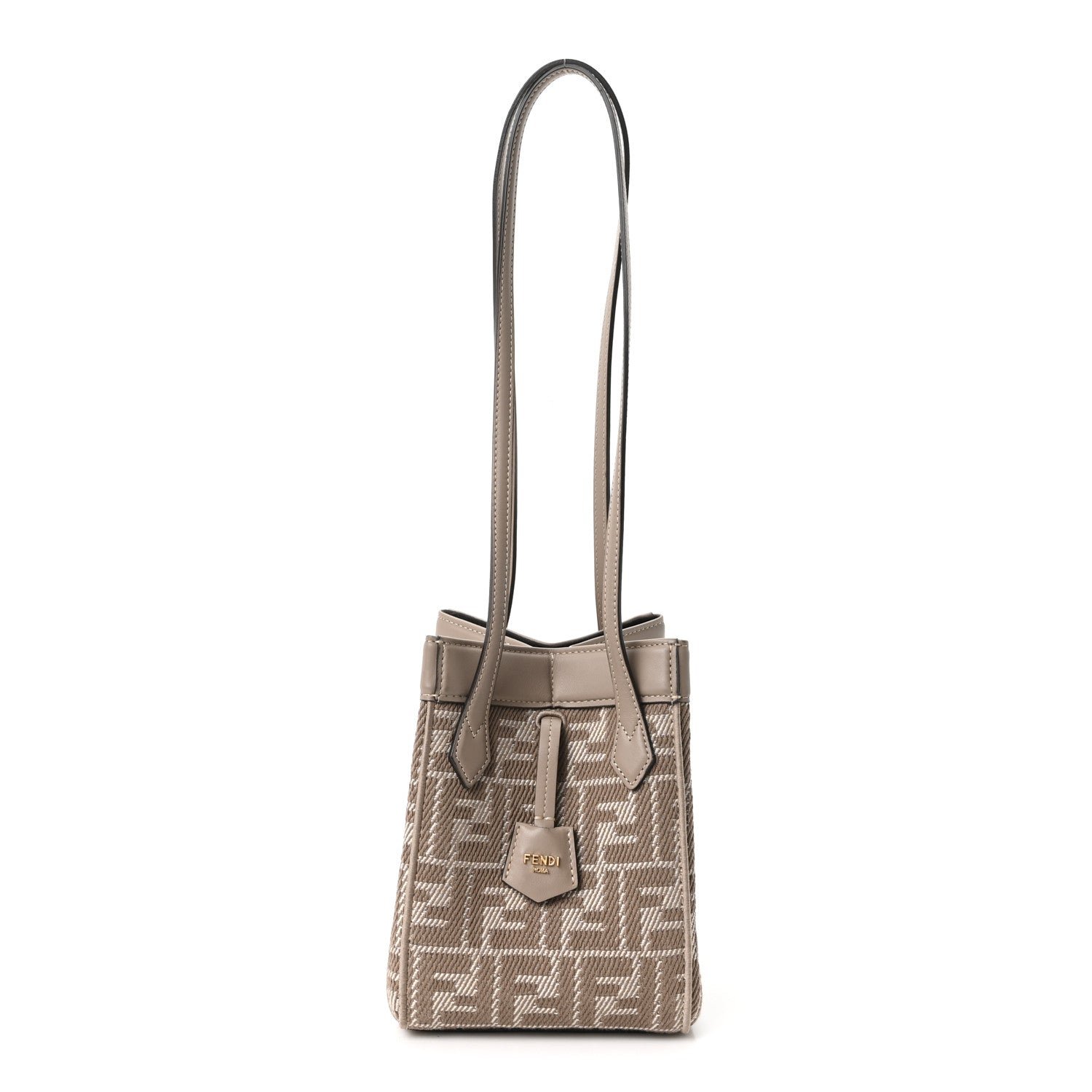 Fendi Fabric Jacquard Vitello Grace FF 1974 Mini Fendi Origami Dove White Dove