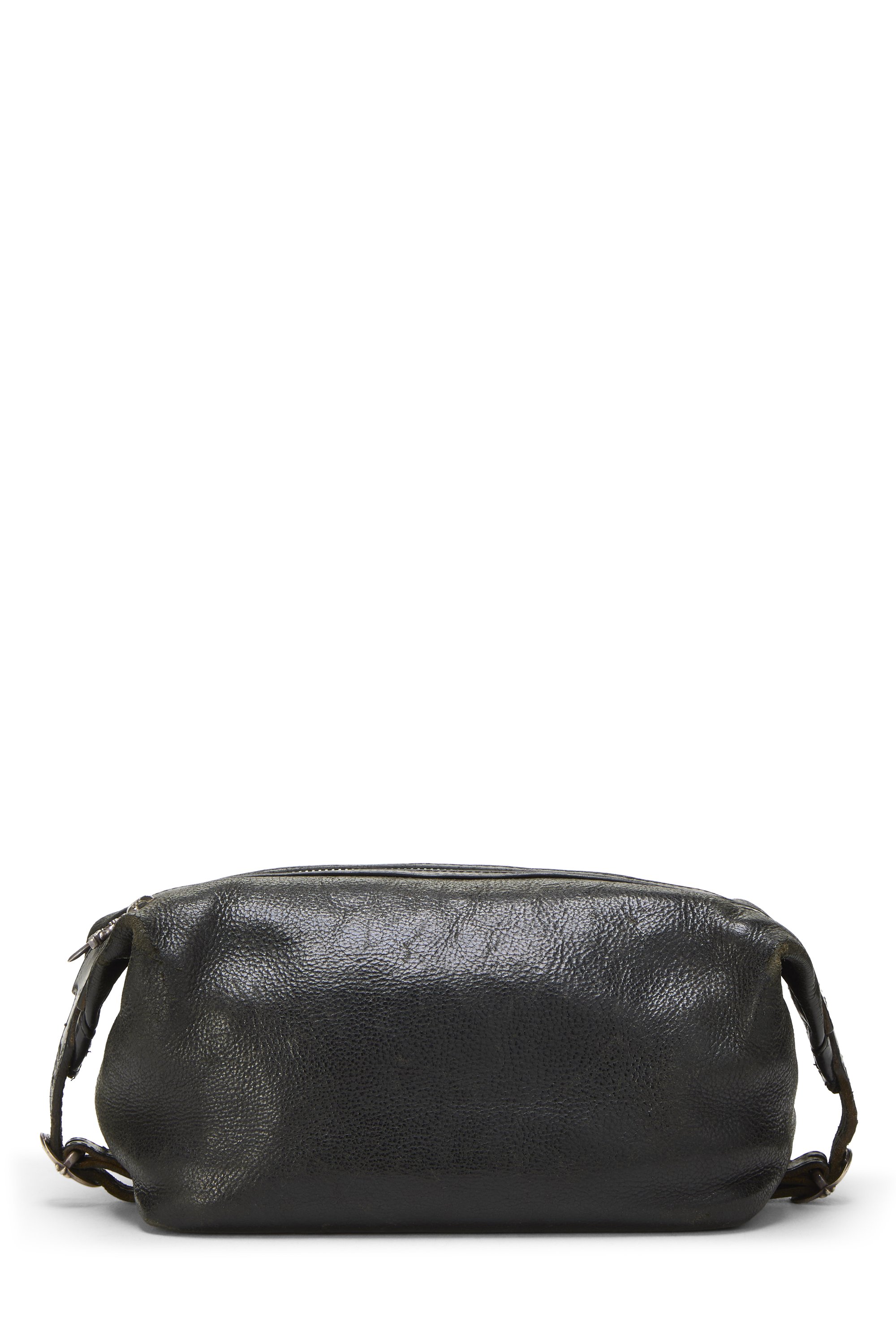 Chrome Hearts Black Leather Toiletry Pouch