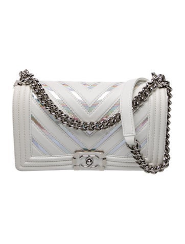 Medium Iridescent Chevron Boy Bag