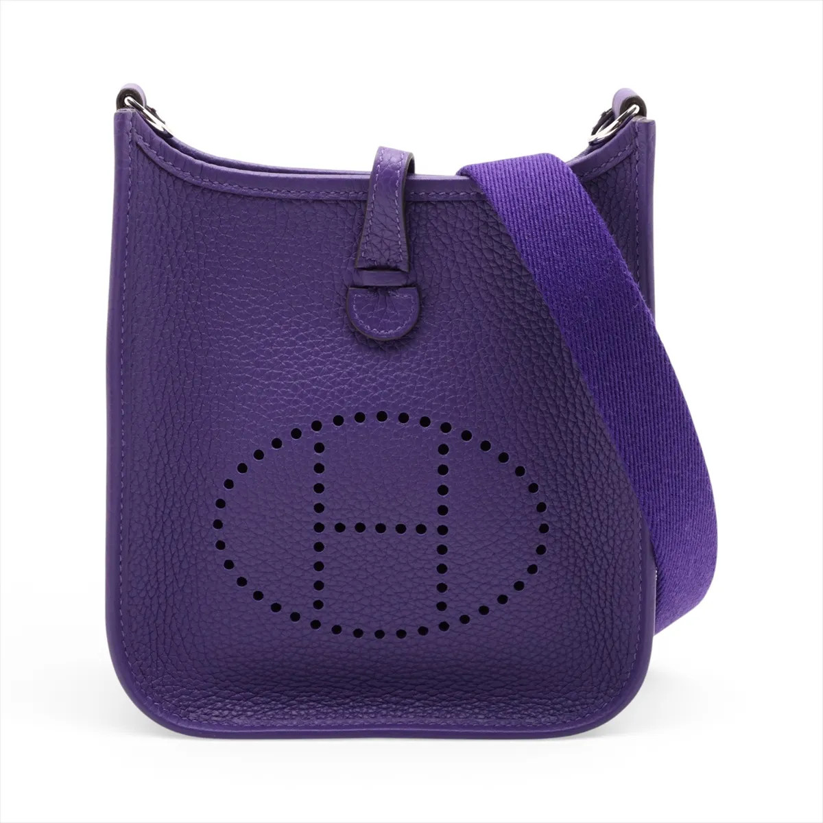 Hermès evelyn 16 TPM Amazon Taurillon Clemence Purple Silver Metal Fittings