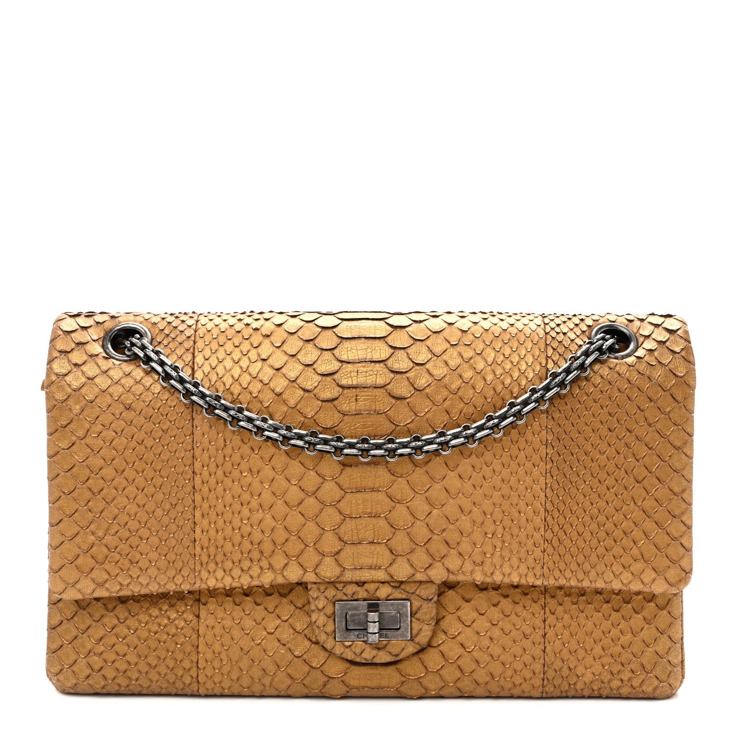 Chanel Metallic Snakeskin 2.55 Reissue 226 Flap Gold