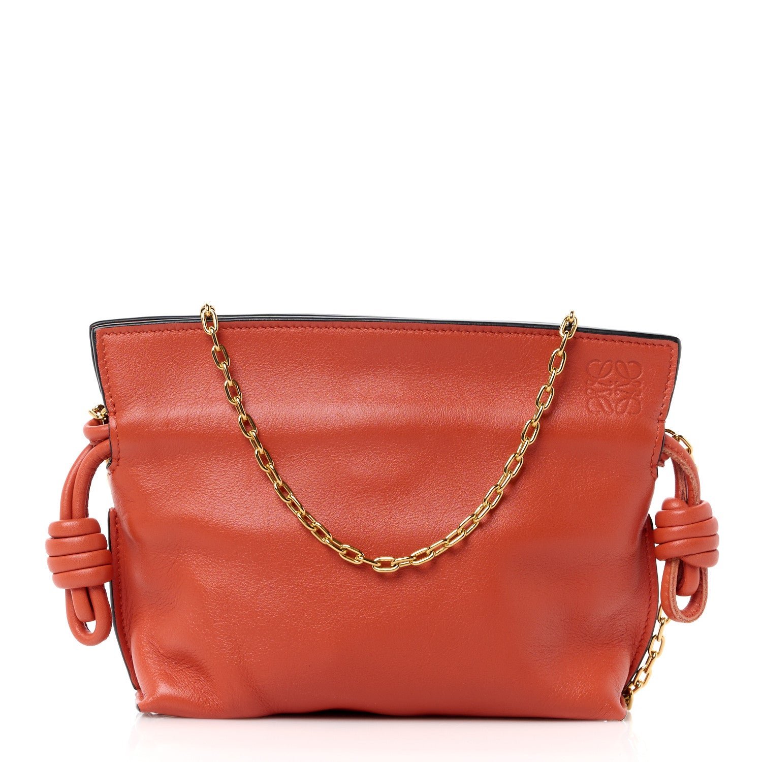 Loewe Calfskin Nano Flamenco Knot Clutch Orange