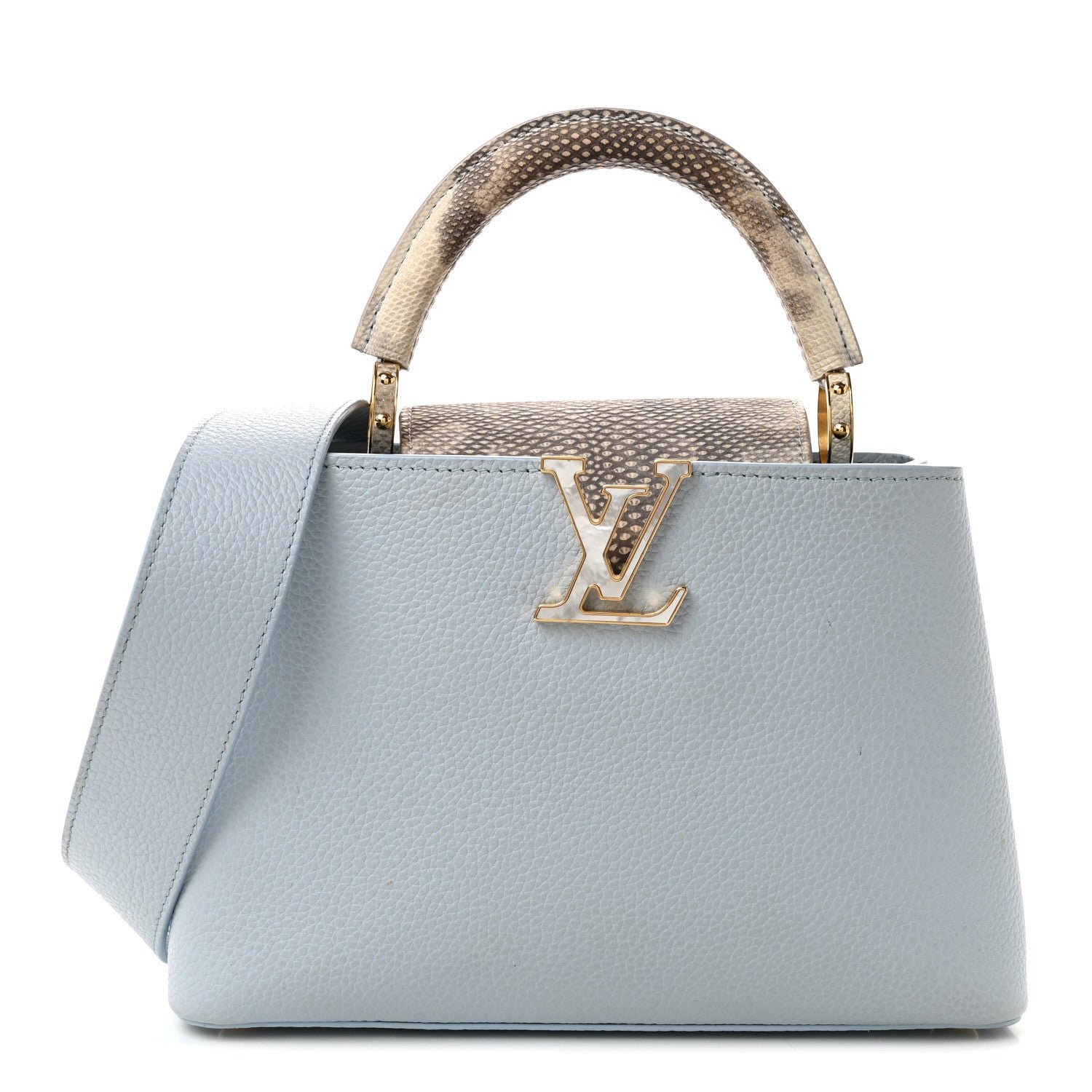 Louis Vuitton Taurillon Snakeskin Capucines BB Olympe Blue