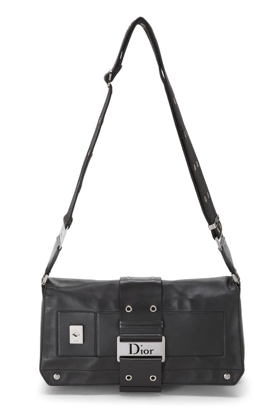 Dior Black Leather Street Chic Shoulder Bag