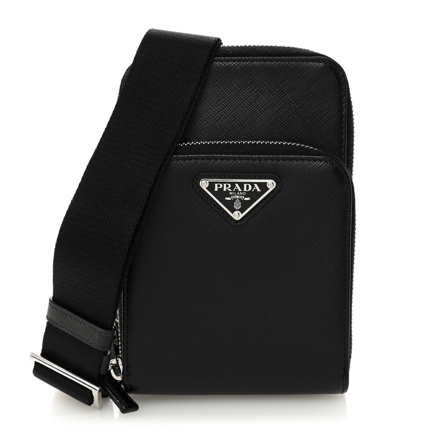 Prada Saffiano Smartphone Case Crossbody Black