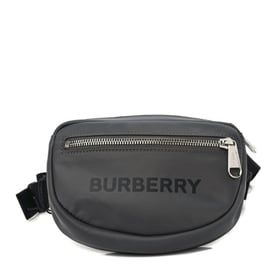 Burberry Econyl Logo Print Small Cannon Bum Bag Charcoal Grey