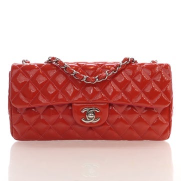 Patent Leather East West Single Flap Bag Medium