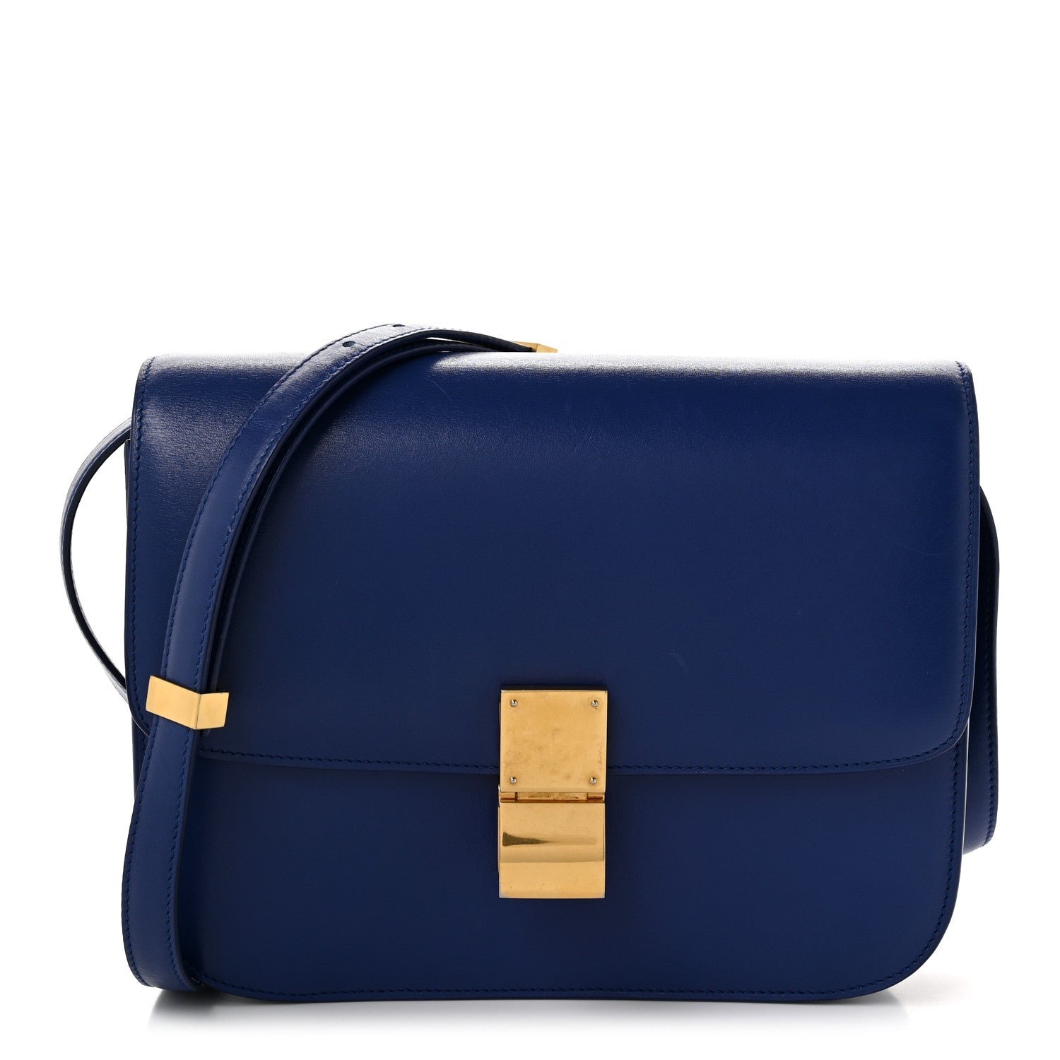 Celine Box Calfskin Medium Classic Box Flap Bag Indigo