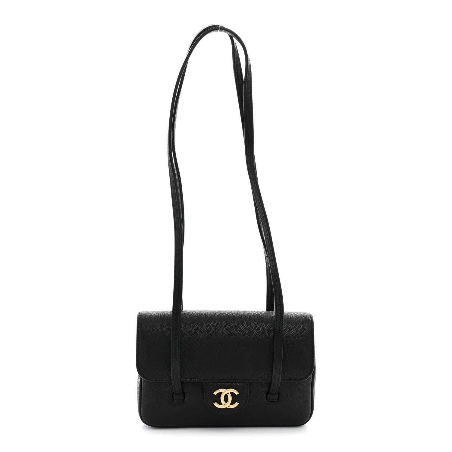 Chanel Shiny Caviar Mini Preppy Coco Shoulder Bag Black
