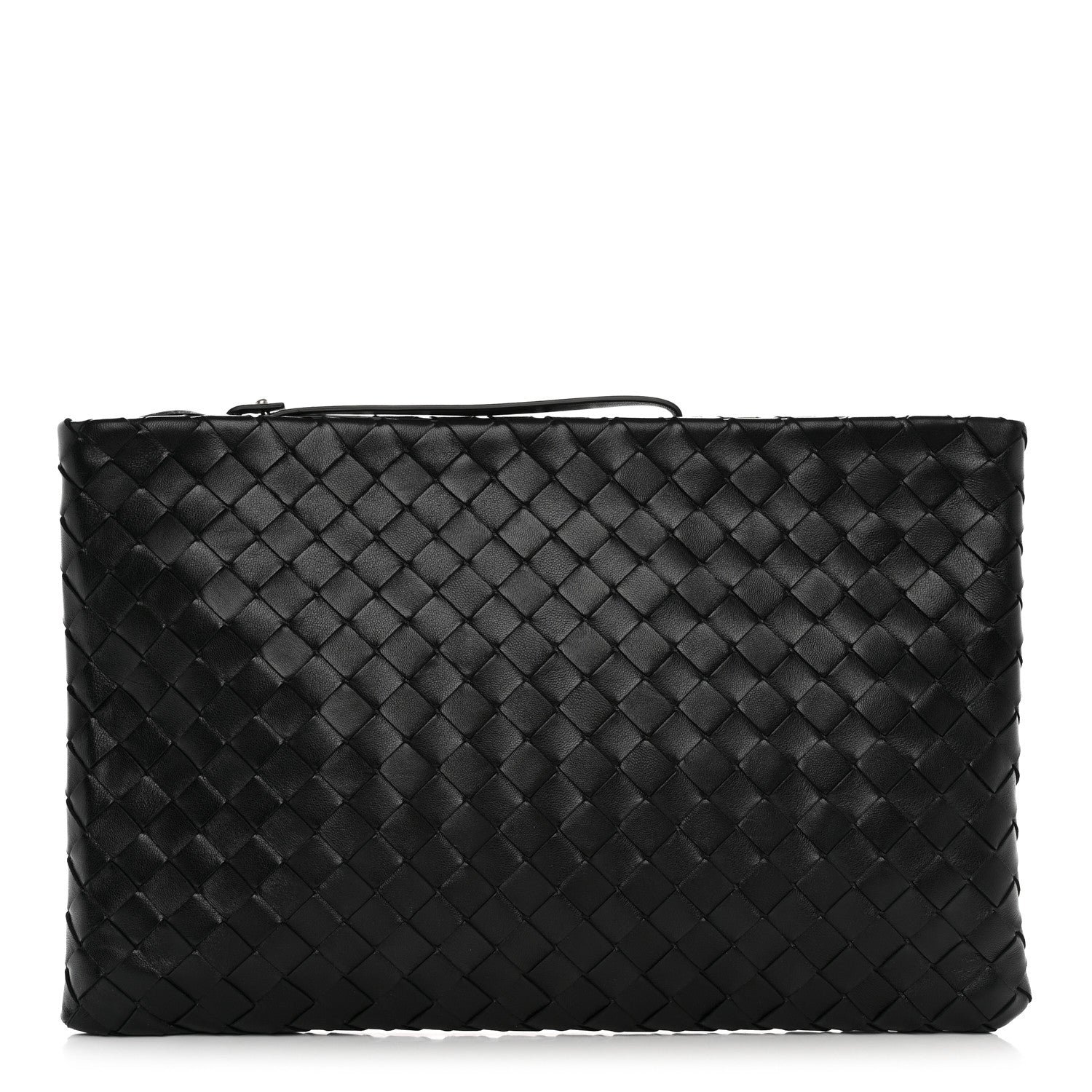 Bottega Veneta Nappa Intrecciato Zip Pouch Black