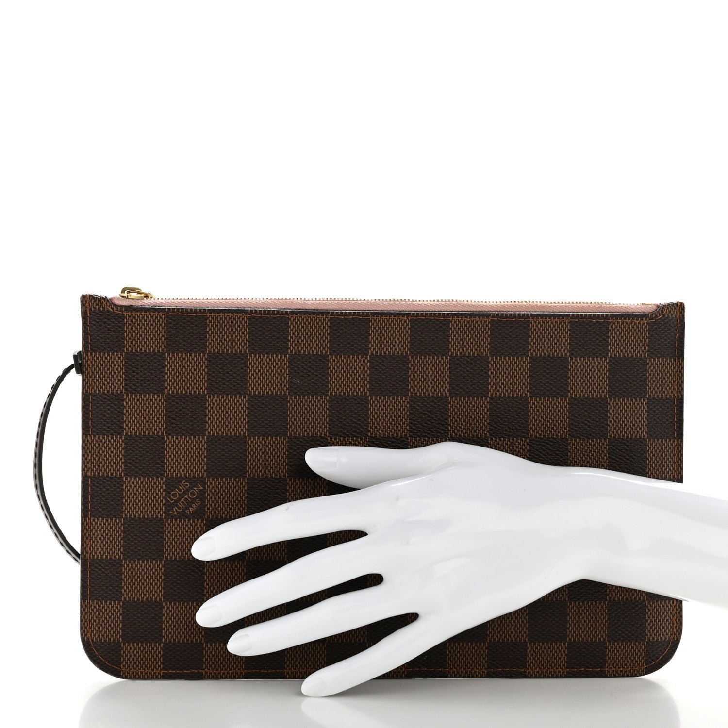 Louis Vuitton Louis Vuitton Damier Ebene Neverfull MM GM Pochette Rose Ballerine