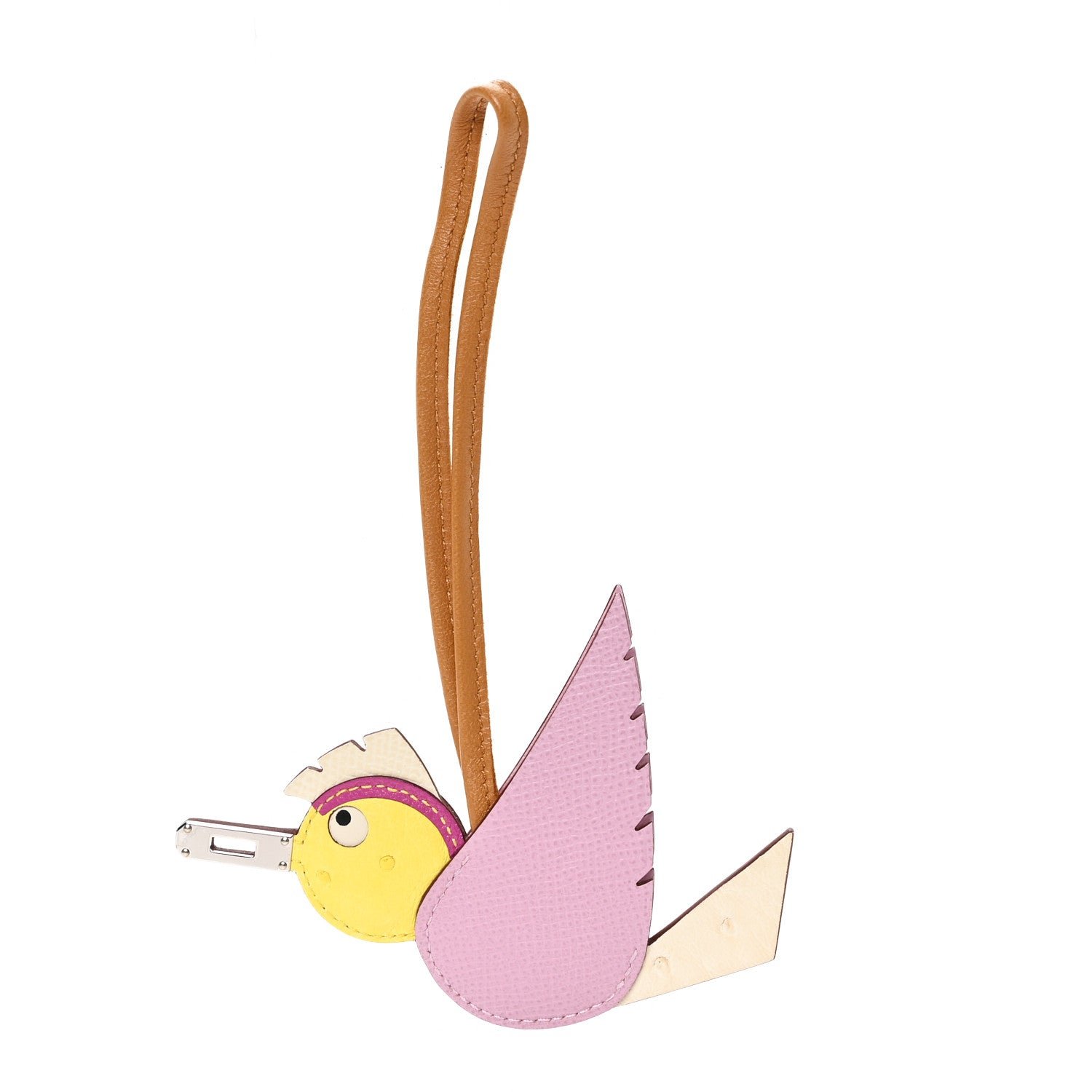 Hermes Ostrich Epsom Swift Birdy Bag Charm Mauve Sylvestre Nata Jaune Citron Magnolia Sesame