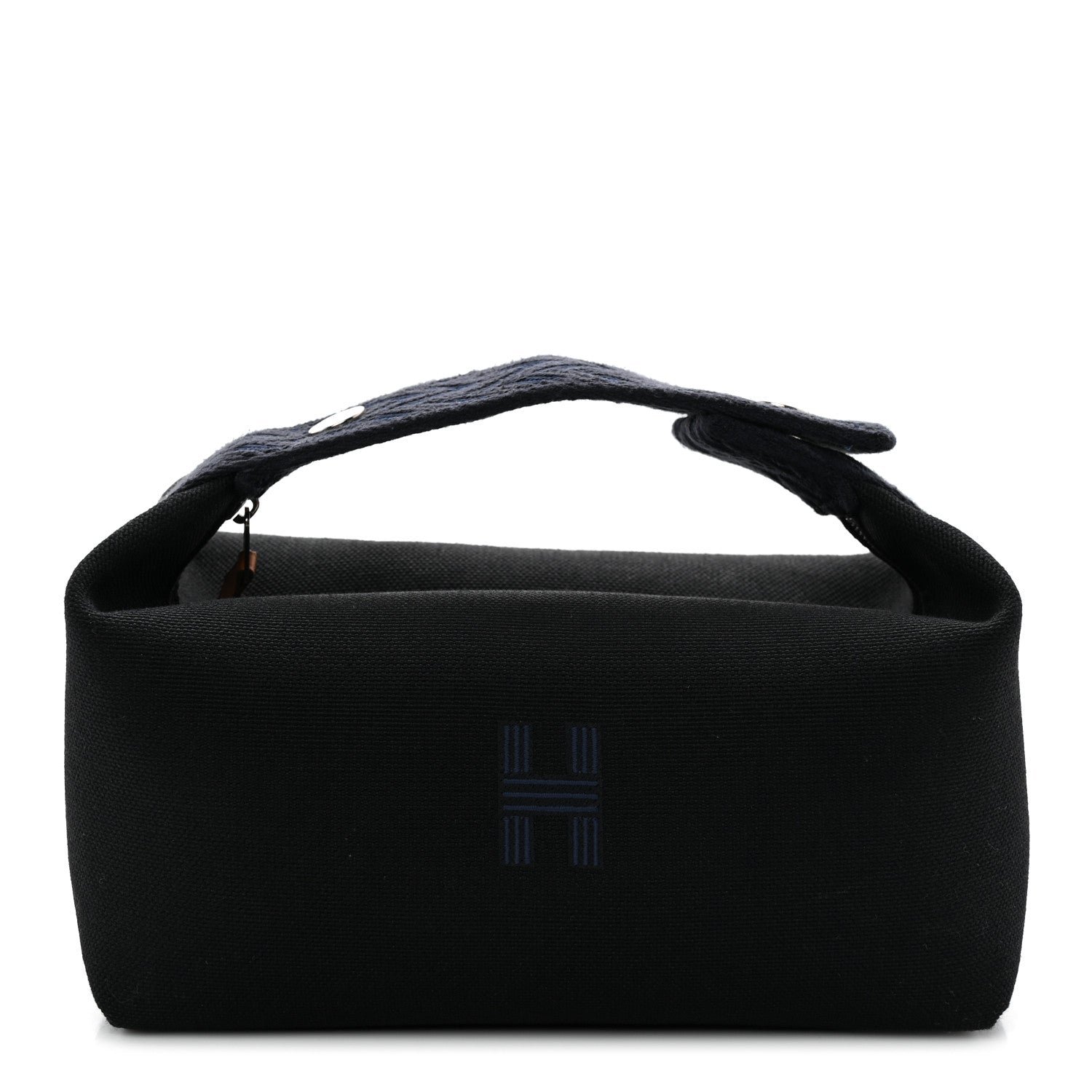 Hermes Canvas Small Bride-A-Brac Pouch Black Bleu Nuit