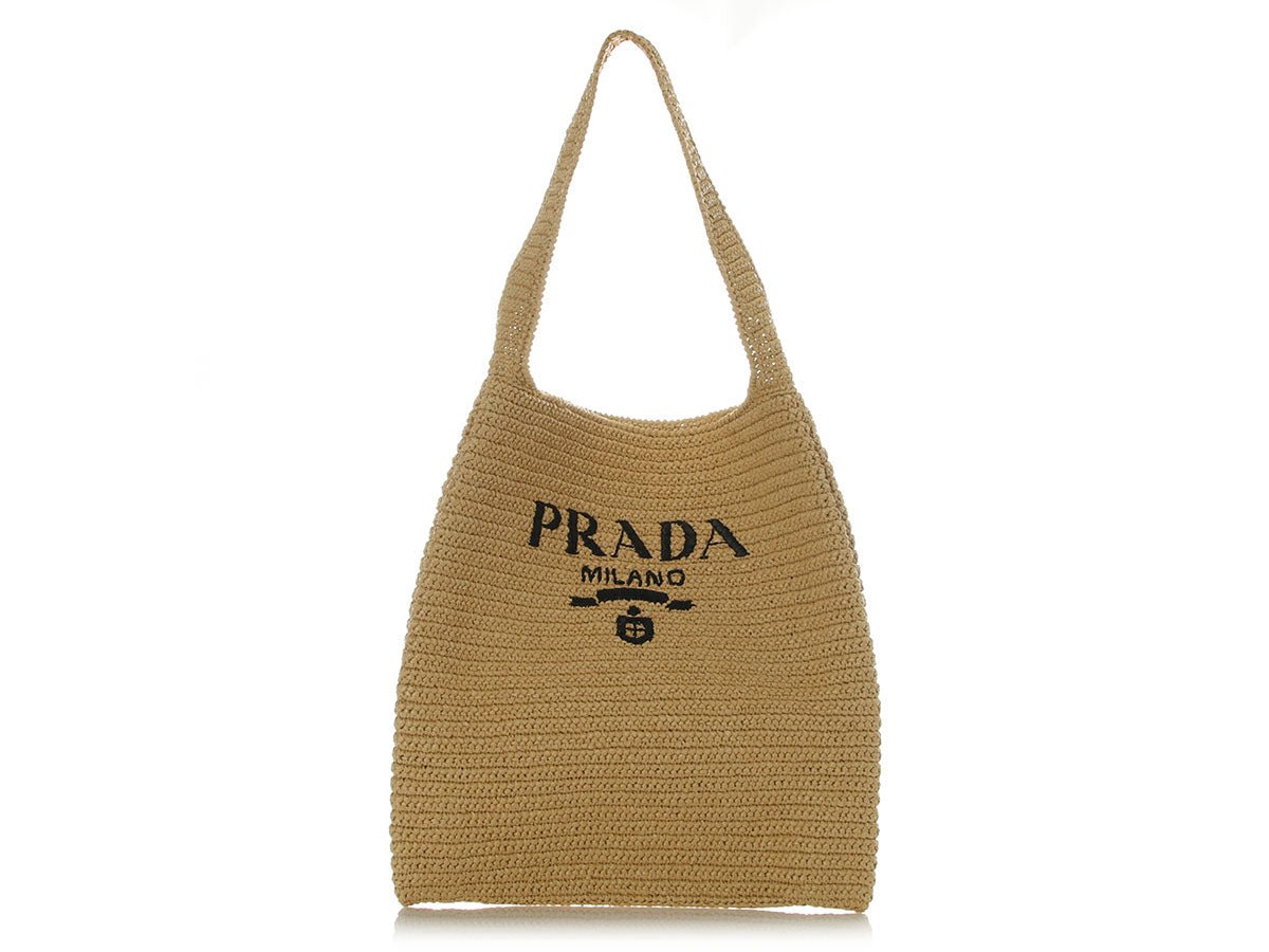 Prada Prada Bianco Raffia Shopping Tote