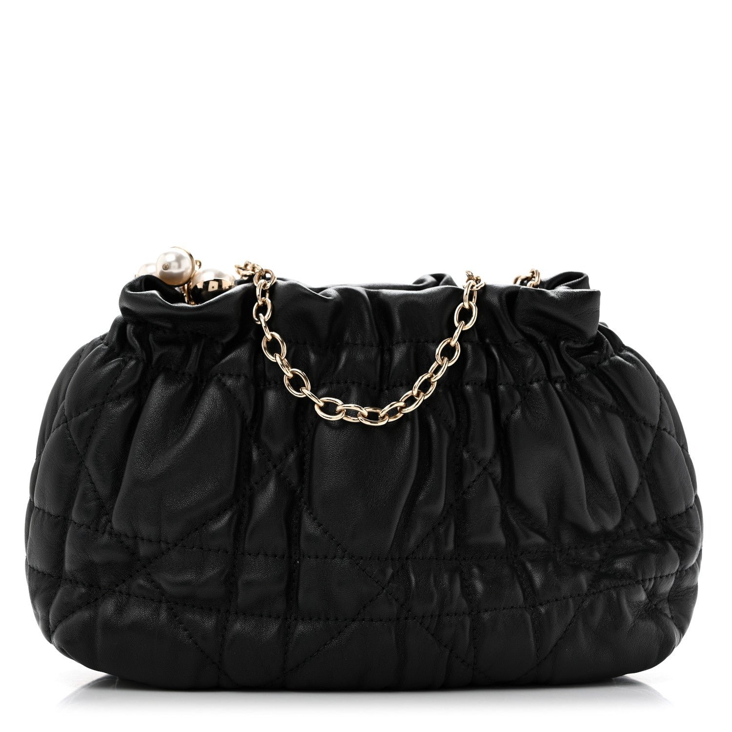 Christian Dior Gaufre Lambskin Cannage Delices Mini Bag Black