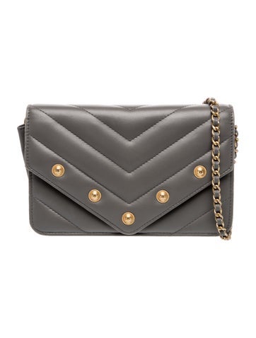 Chevron CC Button Flap Wallet On Chain