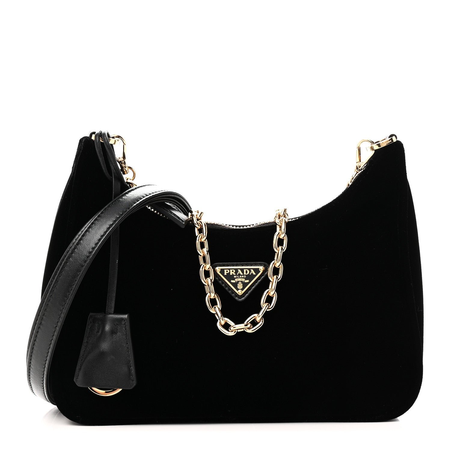 Prada Velvet Nappa Mini Re-Edition Shoulder Bag Black