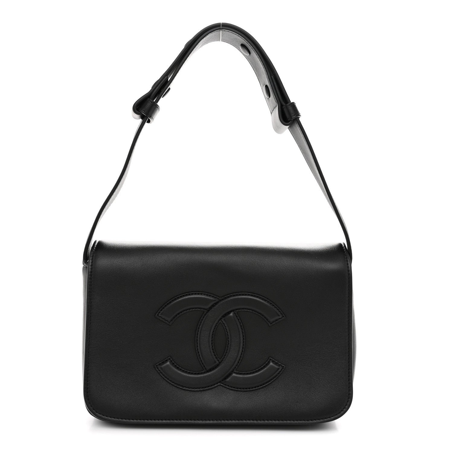 Chanel Lambskin CC Messenger Flap Black