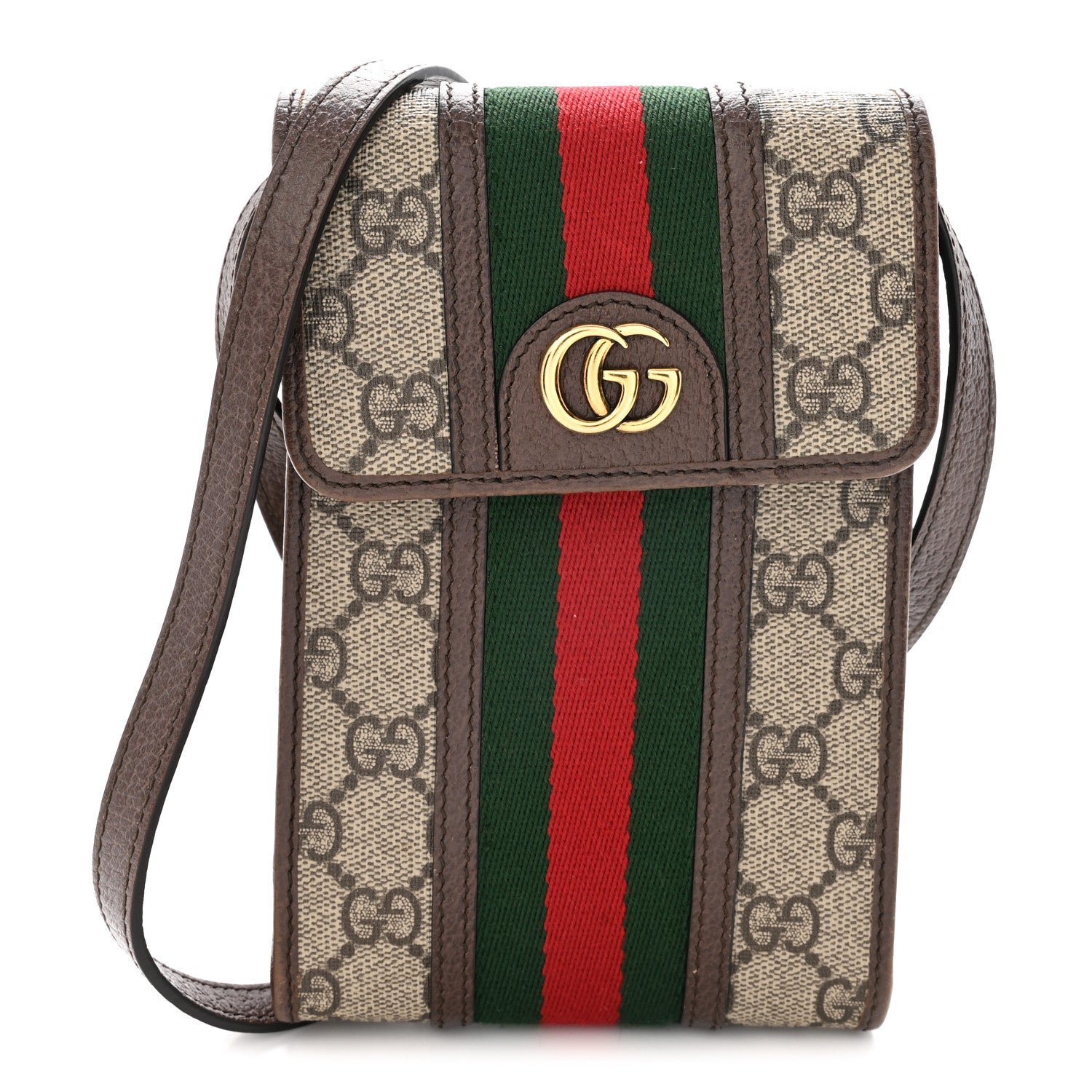 Gucci GG Supreme Monogram Web Mini Ophidia Crossbody Bag Beige New Acero