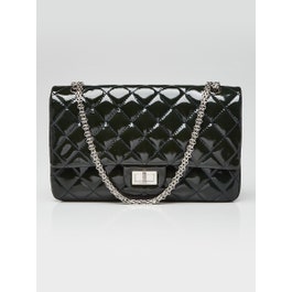 Chanel Dark Green 2.55 Reissue Quilted Patent Leather 227 Jumbo Flap Bag