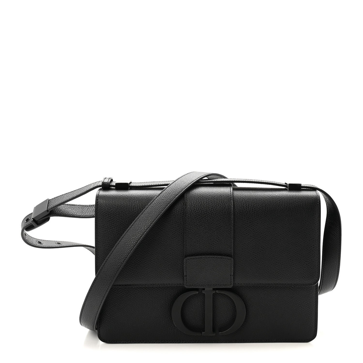 Christian Dior Ultra Matte Grained Calfskin 30 Montaigne Flap Bag Black