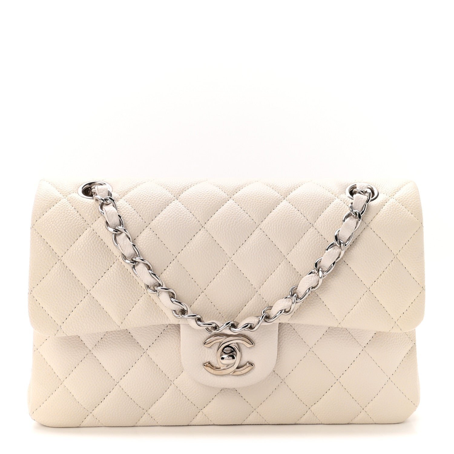 Chanel Caviar Quilted Small Double Flap White