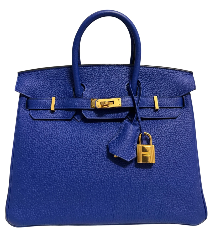 Hermes Bleu Electrique Togo Birkin 25 Gold Hardware, 2017