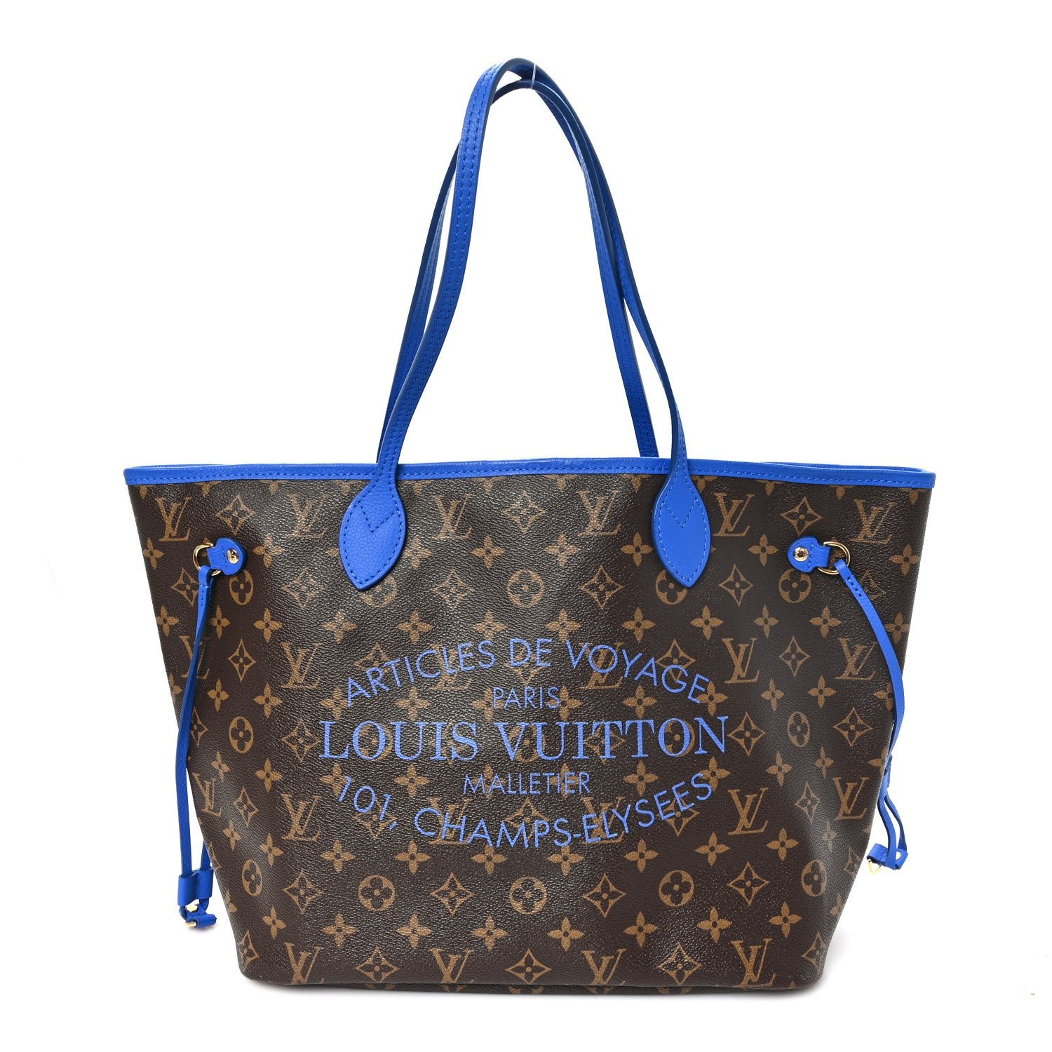 Louis Vuitton Monogram Articles de Voyage Ikat Neverfull MM Grand Blue