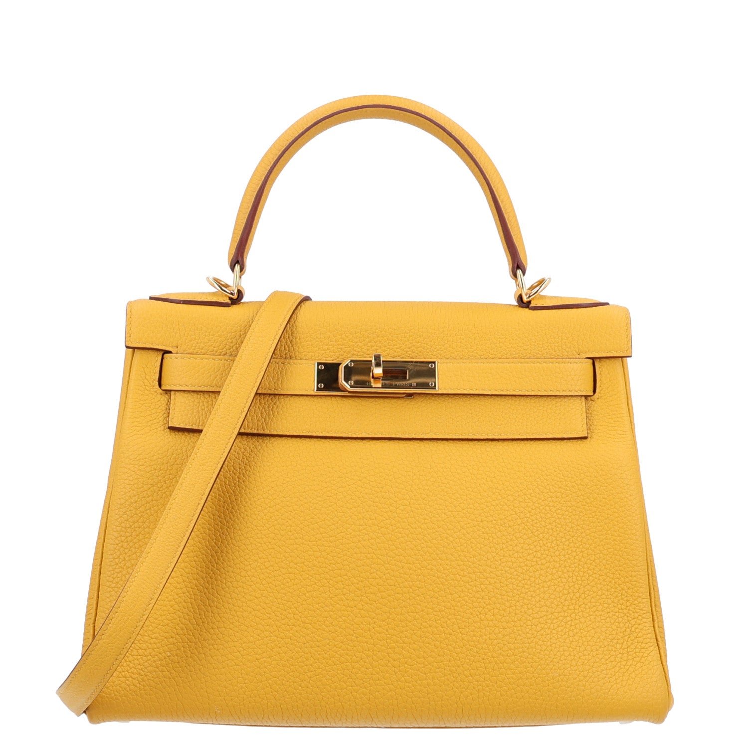 Hermes Togo Kelly Retourne 28 Jaune Ambre