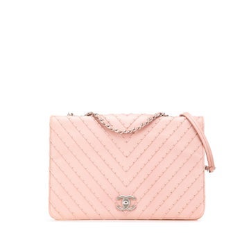 Chevron Calfskin Studded Full Flap