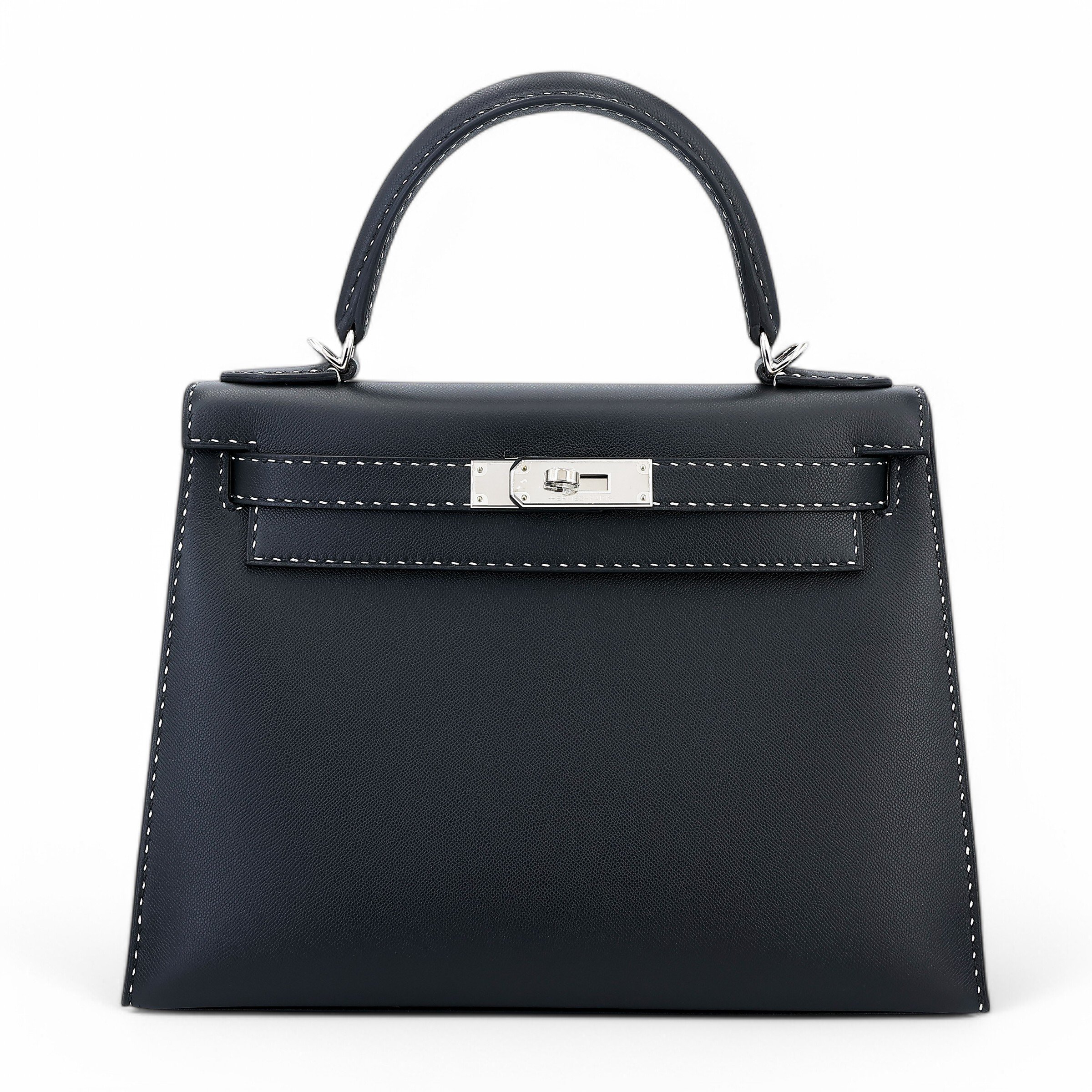 Unused ( Rank NS ) HERMÈS Limited Edition Kelly 28 Sellier Miss you Black (89) Monsieur Palladium hardware D (2019)