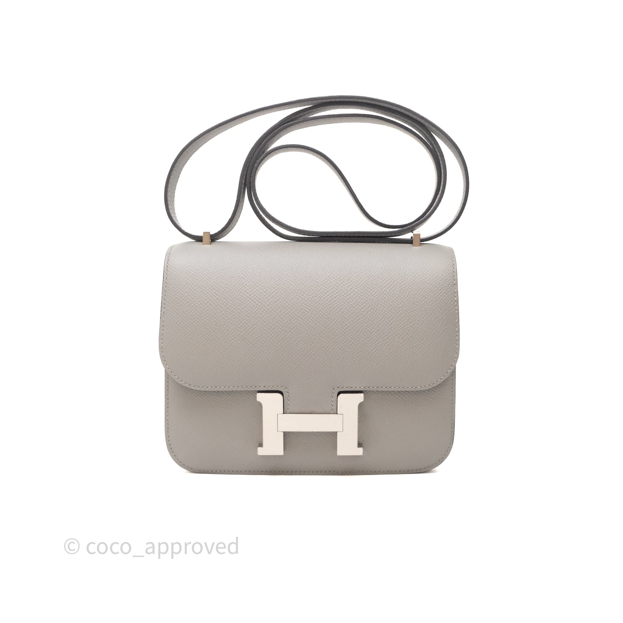 Hermès Mini Constance 19 Gris Mouette 4Z Epsom Palladium Hardware