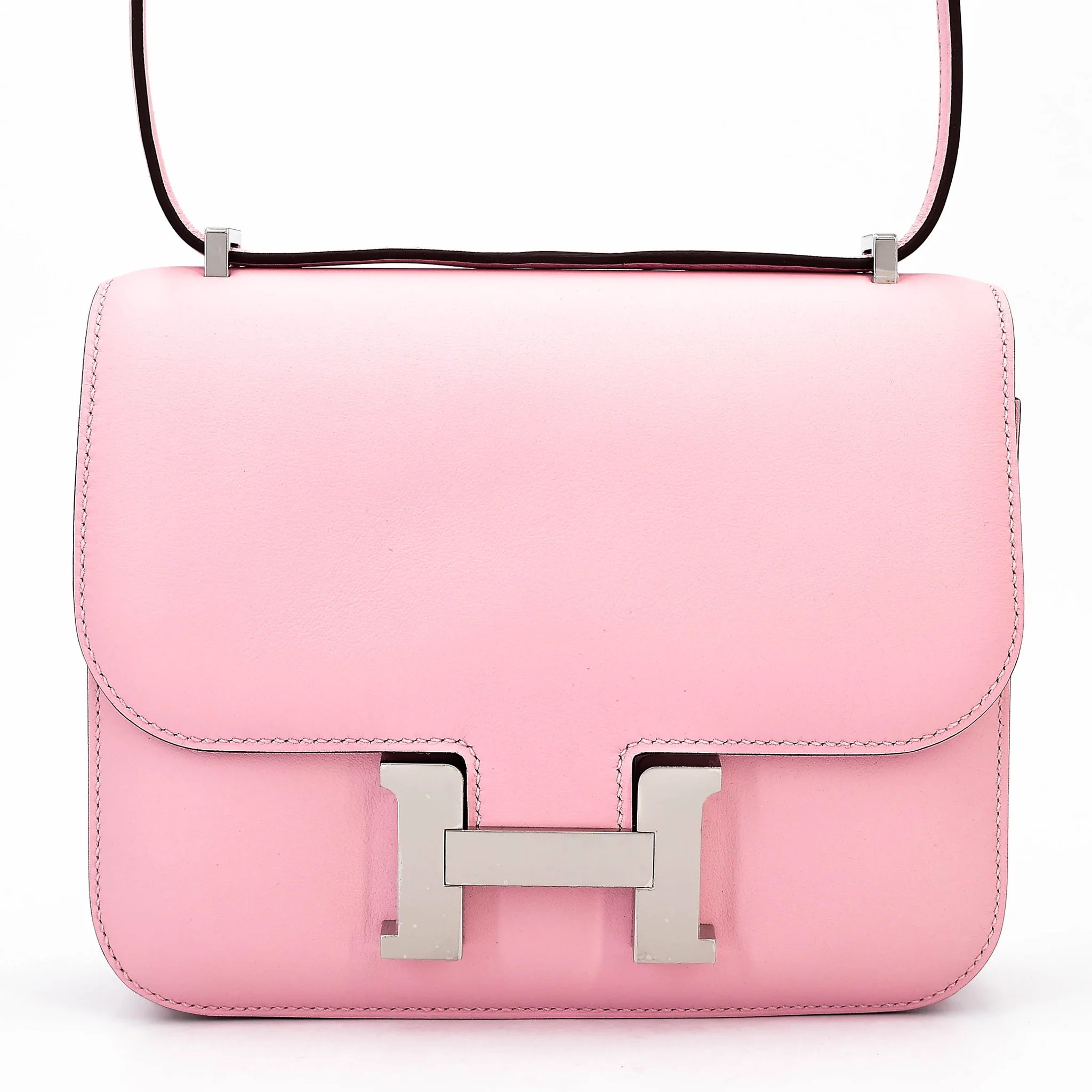 Hermes Unused ( Rank NS ) HERMÈS Constance Mini 19 Mirror Rose Sakura (3Q) Swift Palladium hardware W (2024)