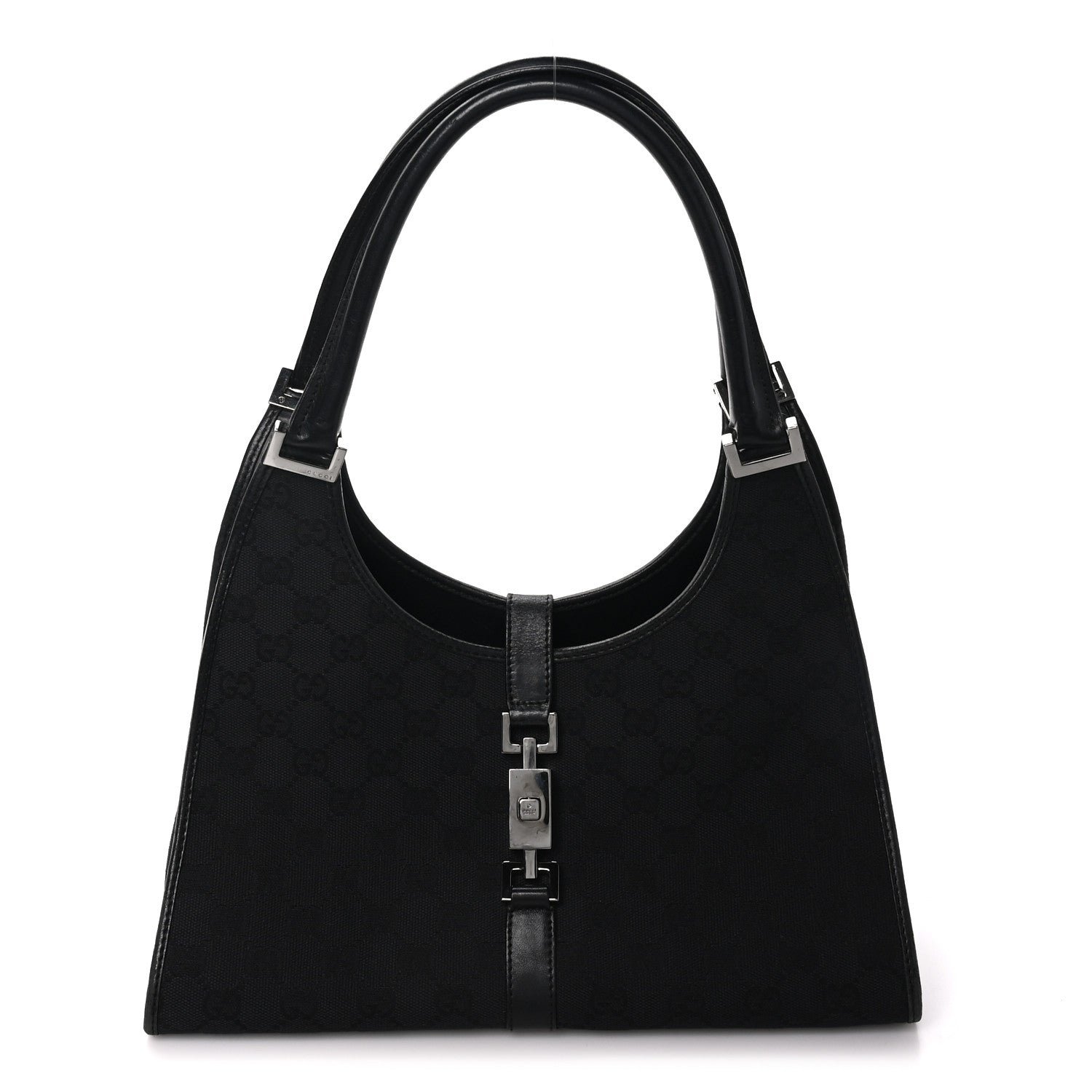 Gucci Monogram Jackie Shoulder Bag Black