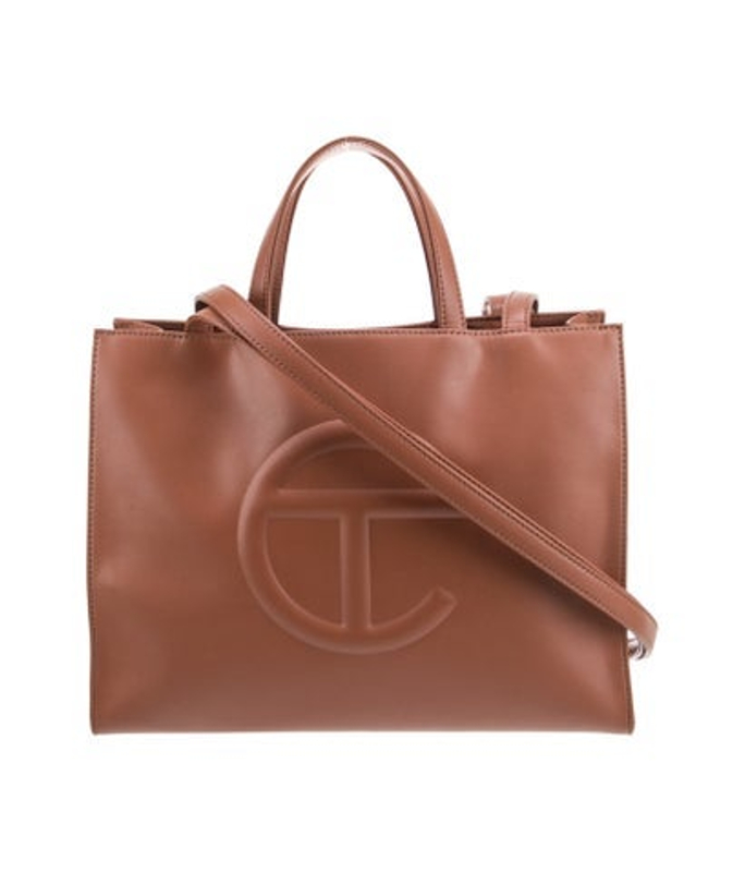 Telfar Vegan Leather Tan Shopping Bag Medium