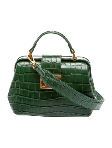 Embossed Leather Top Handle Bag