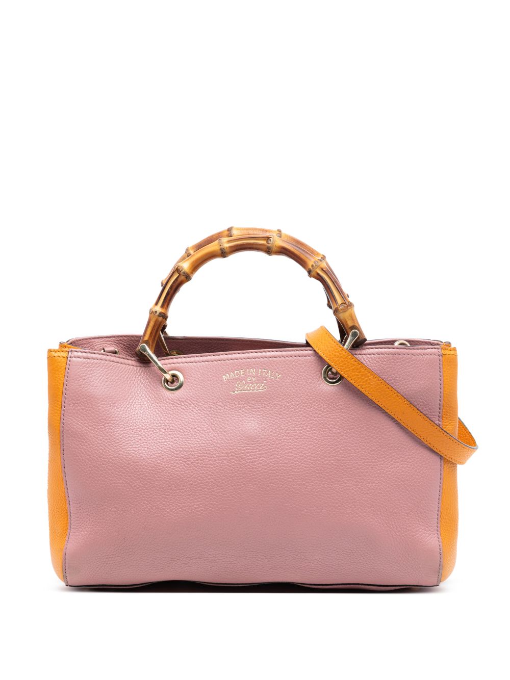 2016-2026 Medium Bicolor Calfskin Bamboo Shopper satchel