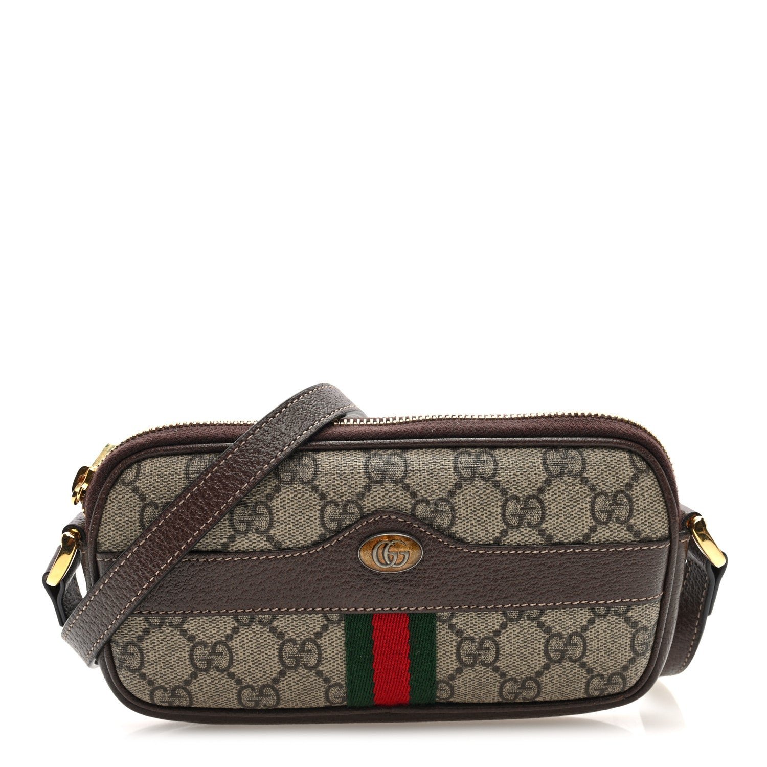 Gucci GG Supreme Monogram Web Mini Ophidia GG Bag Brown
