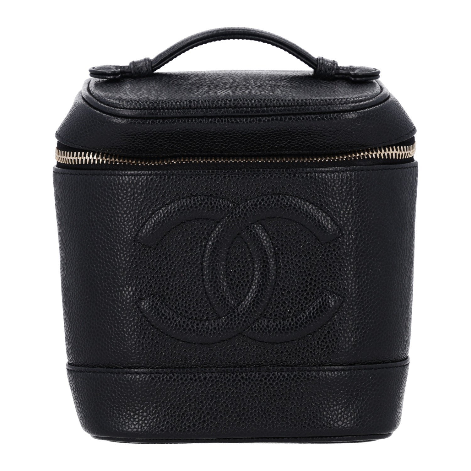 Chanel Caviar Vanity Cosmetic Case Black