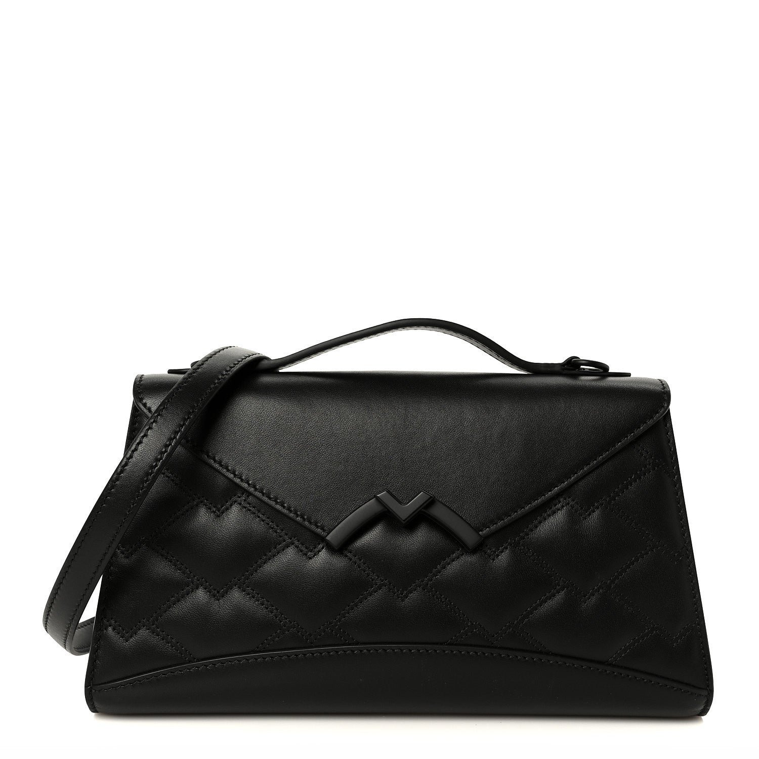 Moynat Moynat Lambskin Quilted Gabrielle Clutch Black