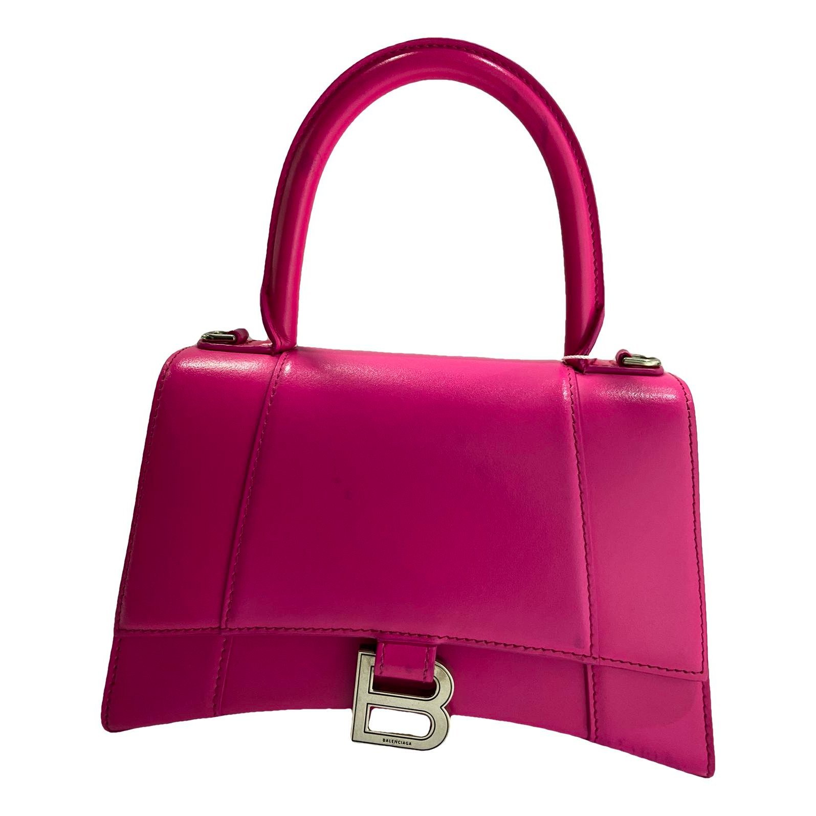 Hourglass leather handbag