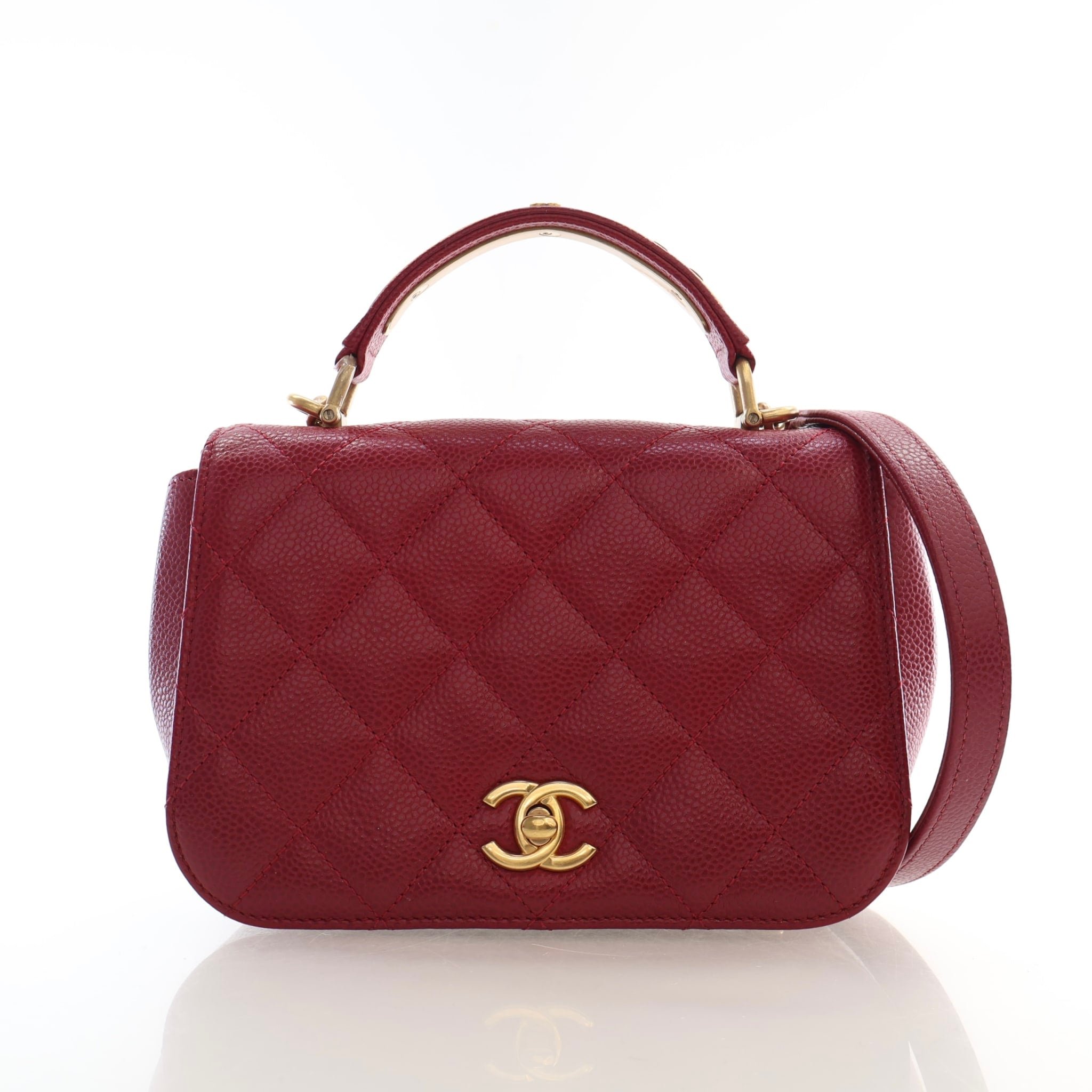 Chanel Mini Caviar Top Handle Flap Bag