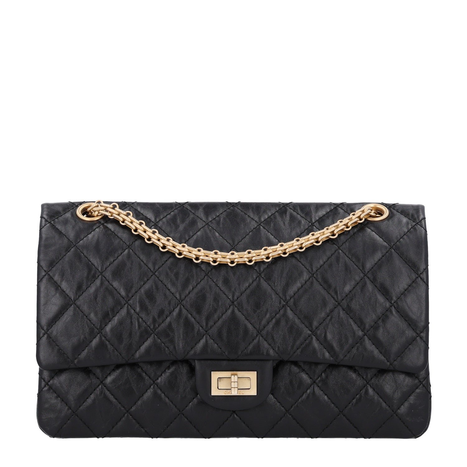 Chanel Aged Calfskin Quilted 2.55 Reissue 226 Flap Black