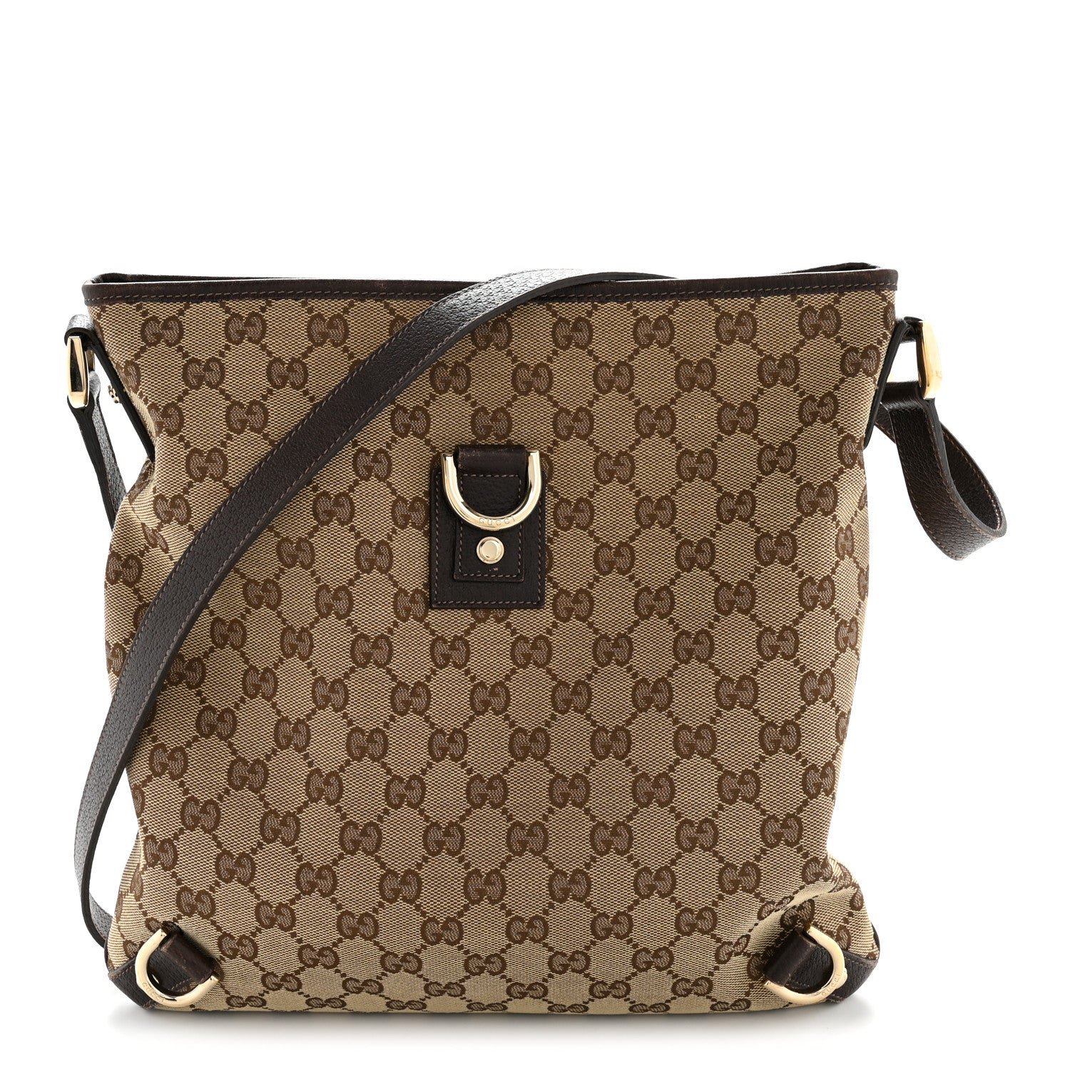 Gucci Monogram Abbey Messenger Bag Dark Brown