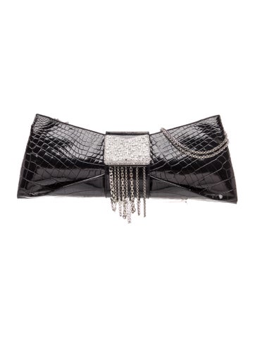 Embossed Leather Evening Bag