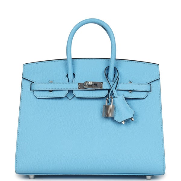Hermes Hermes Birkin Sellier 25 Celeste Epsom Palladium Hardware